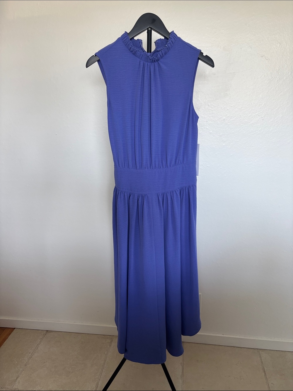 Calvin Klein Sleeveless Midi Dress in Periwinkle Blue